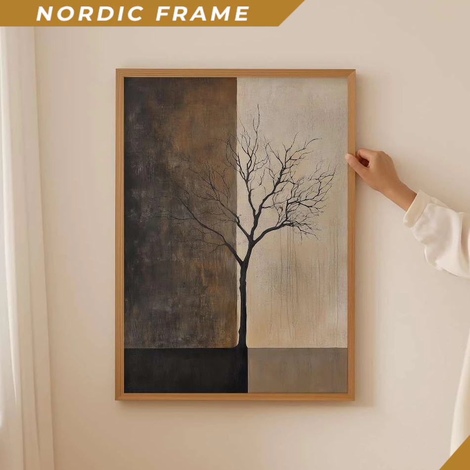 Tranh treo tường, Abstract Poster – Japandi Wall Art for cubicle decor, Wabi Sabi Decor, Aesthetic R