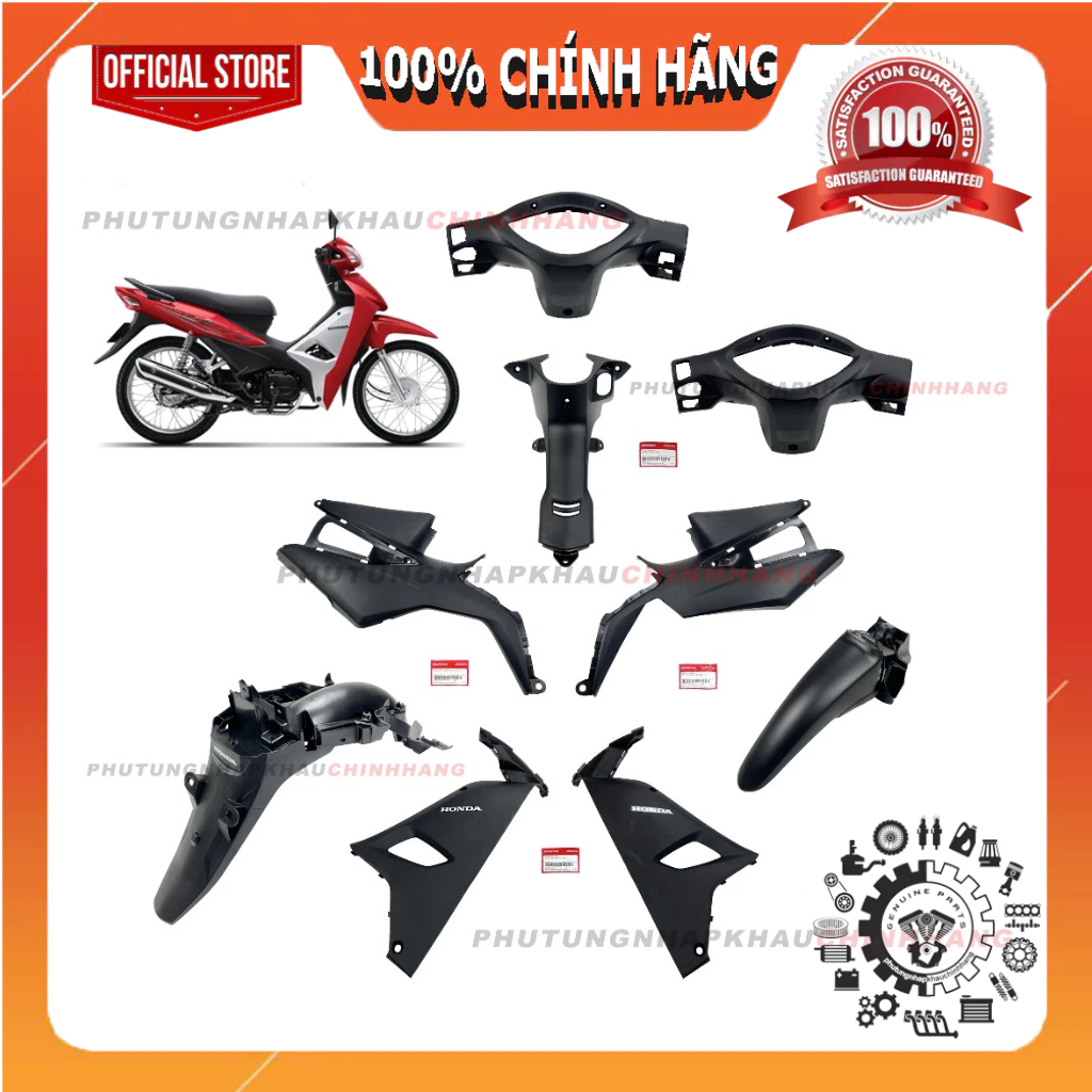 [MÓN LẺ] Bộ nhựa nhám Wave A 110 2017-2025, Dàn nhựa nhám đen Wave Alpha, Wave Lớn 2018 2019 2020 20