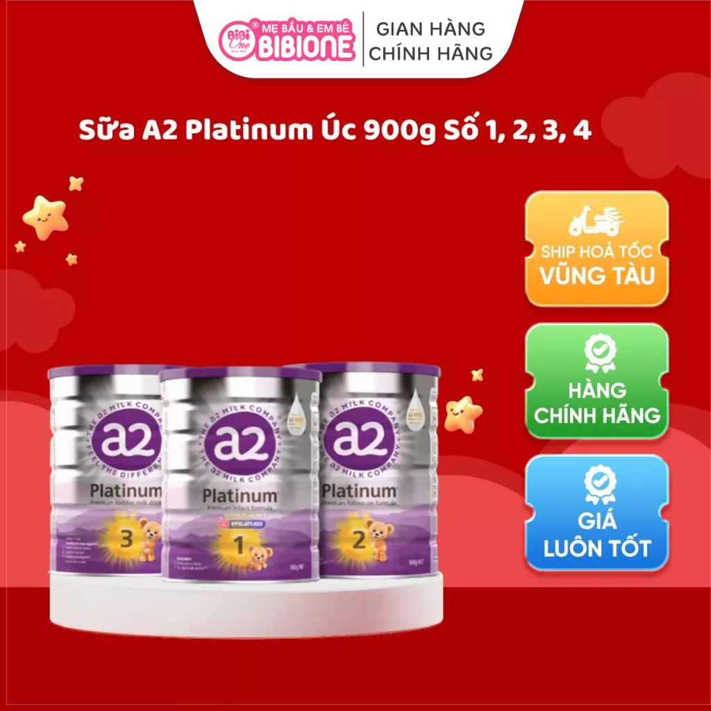 [BiBiOne] Sữa A2 Platinum Úc 900g Số 1, 2, 3, 4 - Sữa Công Thức Đạm A2 Giúp Bé Tăng Cân, Phát Triển 