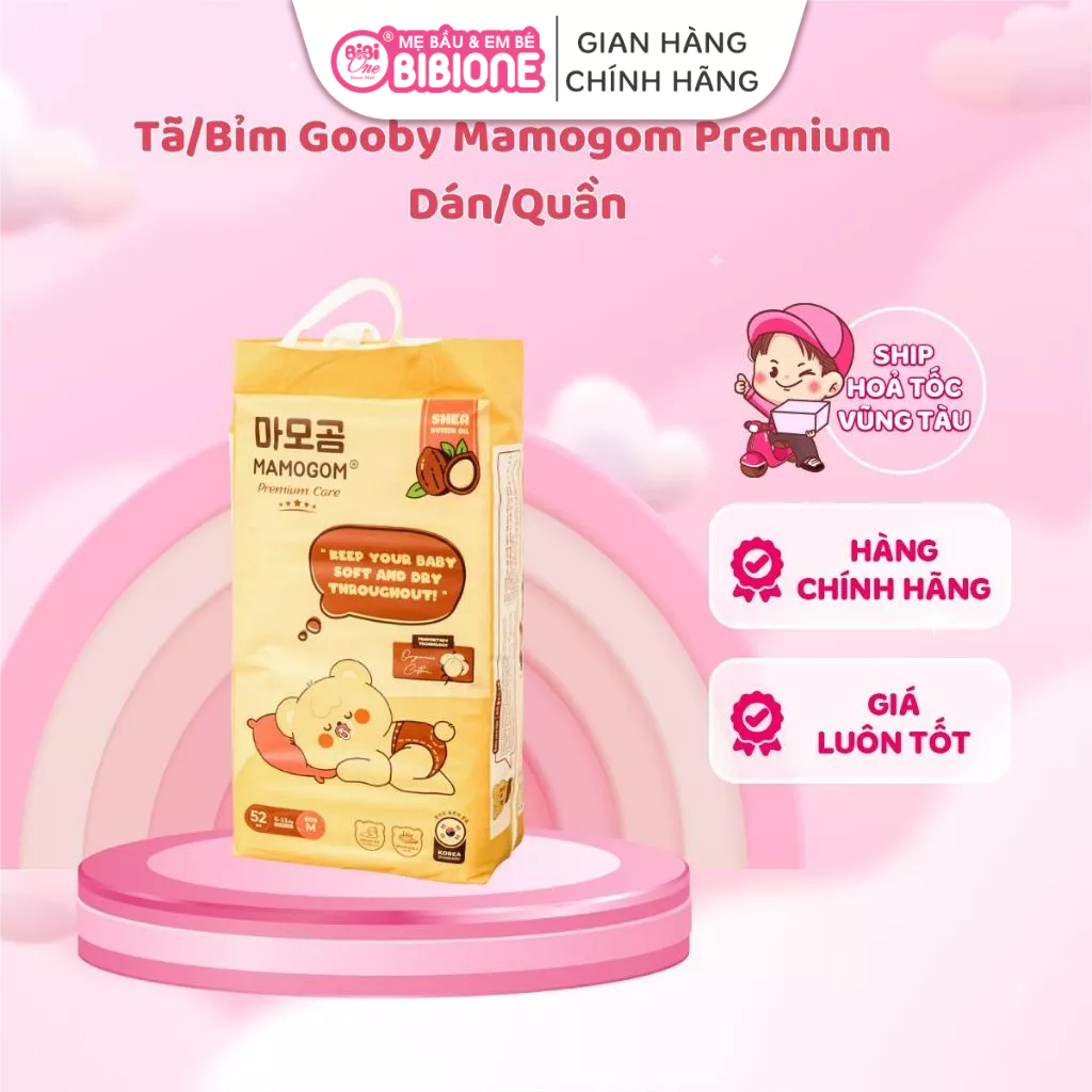 {3B KO QUÀ} Tả/Bĩm Mamogom Premium Care Hữu Cơ Dán/Quần đủ size S62 M52 M48 L44 XL40 XXL38