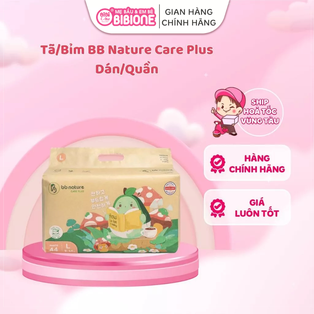 {2bịch}Tã Bỉm BB NATURE CARE PLUS Mẫu Mới size NB/S/M/L/XL/XXL/3XL/4XL