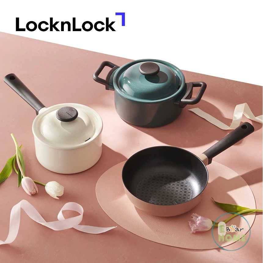 Bộ 2 Nồi Và Chảo Sâu Lòng Locknlock 3 Món Decore LocknLock LDE1181IHS01 - Ebearhome