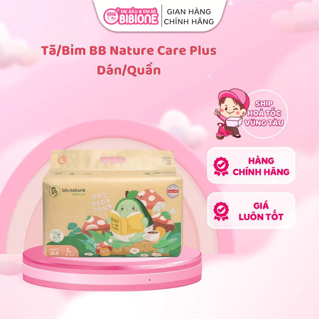 {2bịch}Tã Bỉm BB NATURE CARE PLUS Mẫu Mới size NB/S/M/L/XL/XXL/3XL/4XL