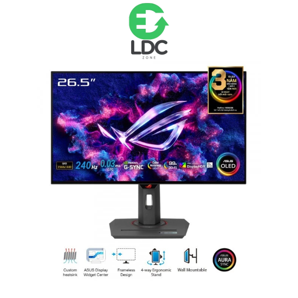 Màn Hình Gaming ASUS ROG Strix OLED XG27AQDMG (27 inch, QHD, OLED, 240Hz, G-SYNC, DisplayHDR 400)
