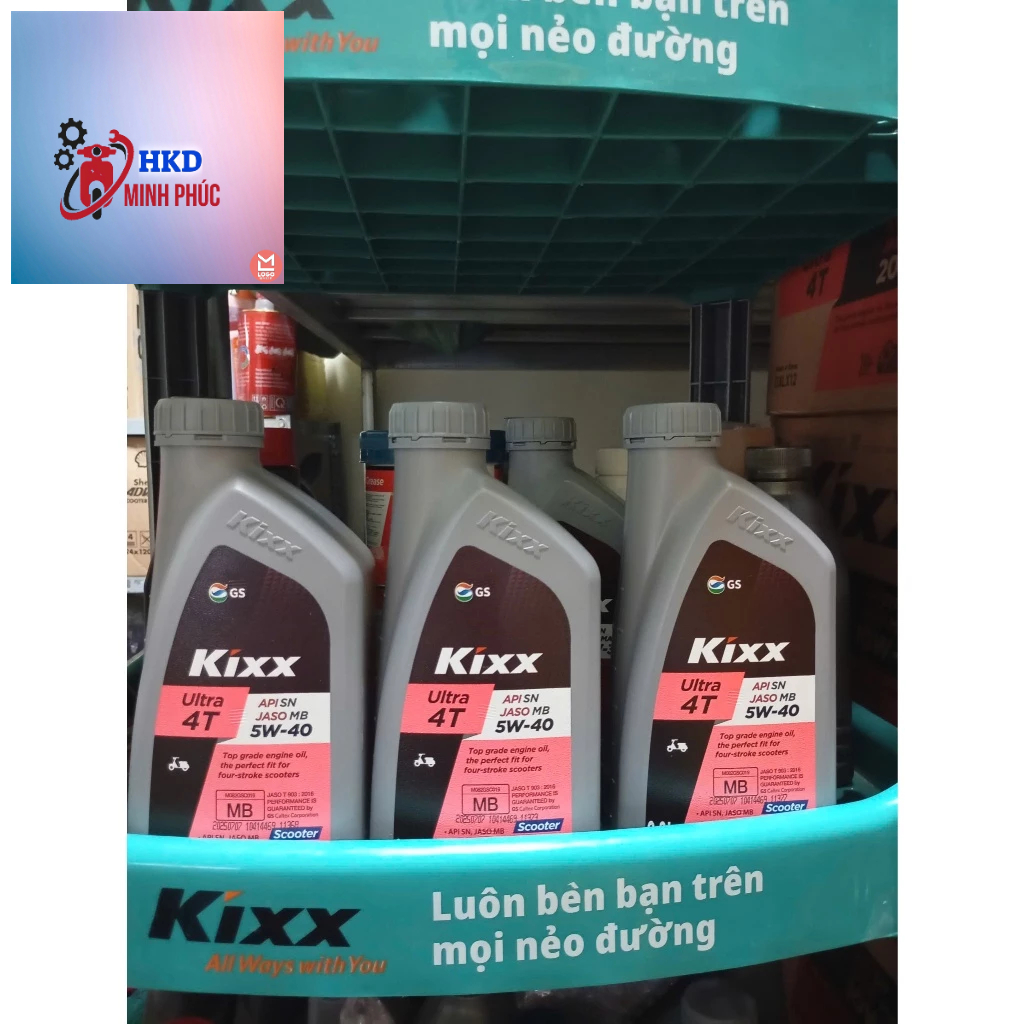 (ga 5w40) Combo 3 chai Dầu nhớt tay ga Kixx ultra Scooter 5W40 0.8L tổng hợp nhập khẩu hàn quốc