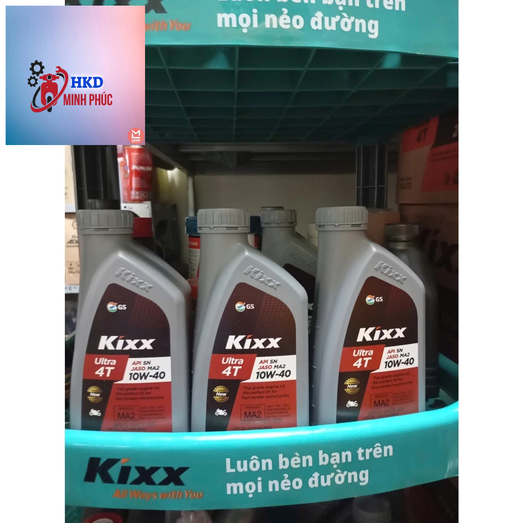 (SỐ 10W40) COMBO 3 chai Dầu Nhớt xe số Kixx Ultra 10w40 4T Fully Synthetic tổng hợp nhập khẩu