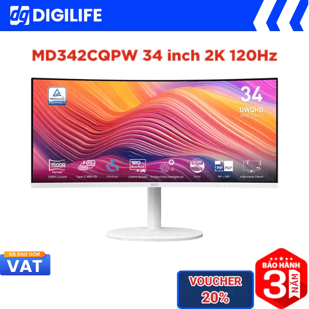 Màn hình cong MSI Modern MD342CQPW 34 inch 2K 120Hz 1ms VA
