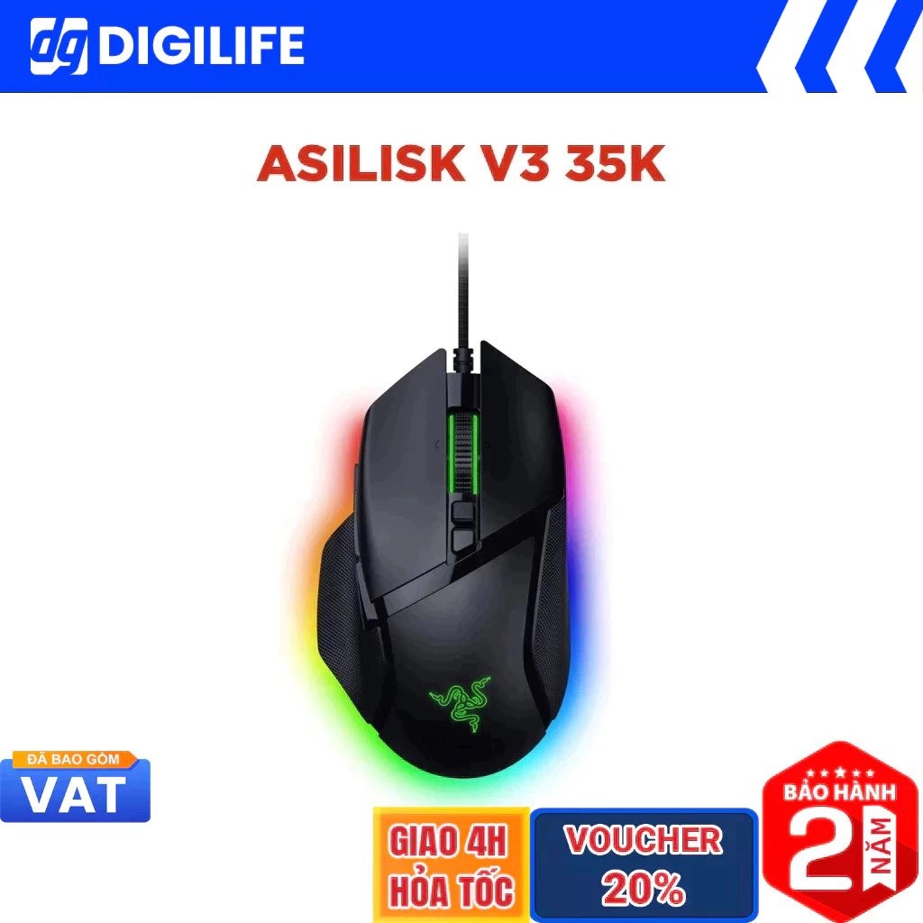 Chuột Razer Basilisk V3 35K Gaming Có Dây RGB