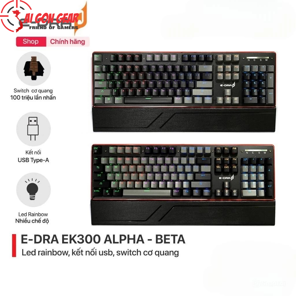 Bàn phím cơ quang EDRA EK300 KATANA Alpha/Beta
