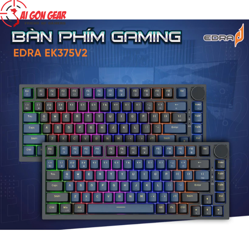 Bàn phím cơ có dây EDRA EK375v2 (Alpha/Beta)