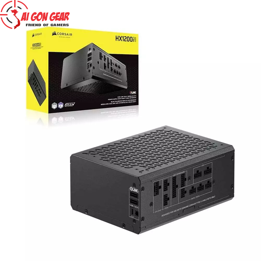 Nguồn máy tính Corsair HX1200i SHIFT ATX 3.1 & PCIe 5.1 - 80 Plus Platinum - Full Modul