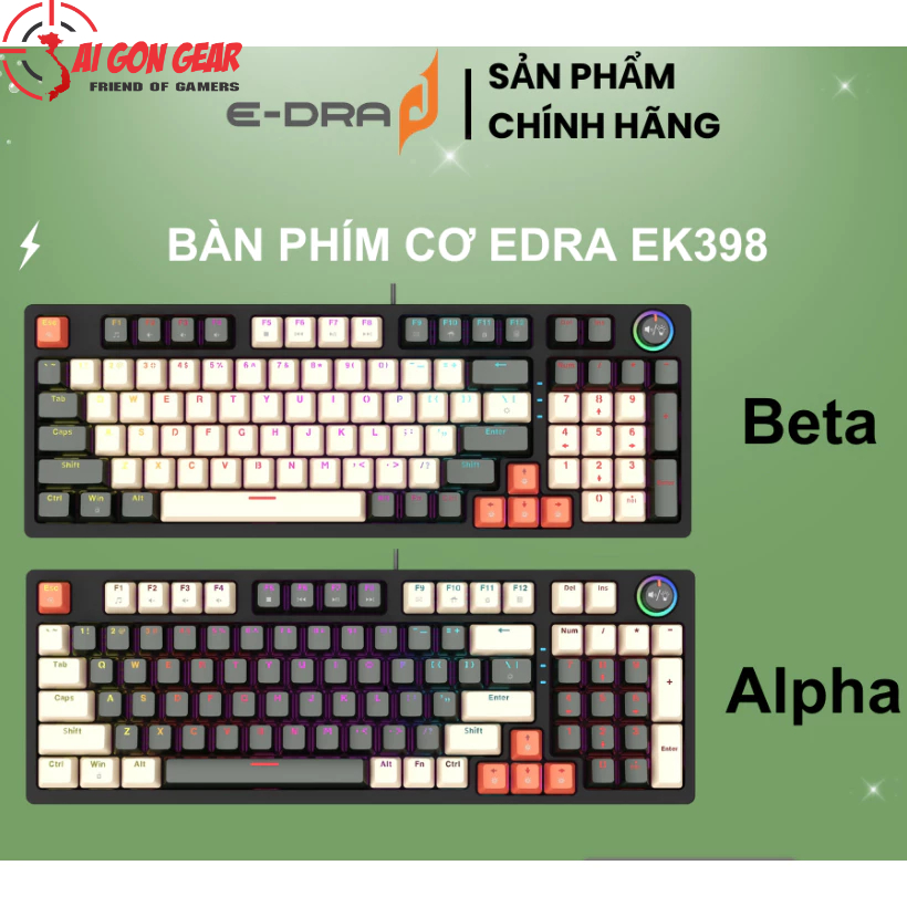 Bàn phím cơ có dây EDRA EK398 (Alpha/Beta)