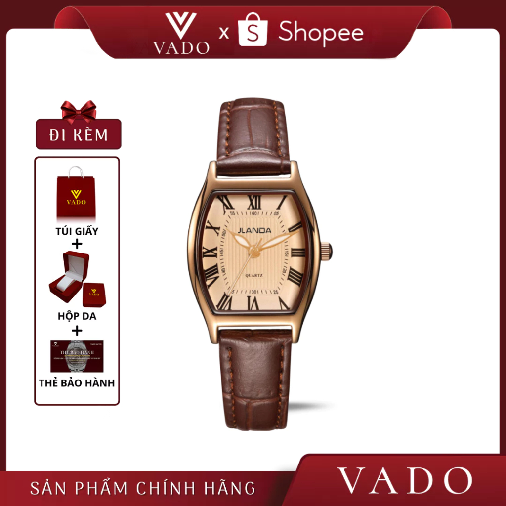 Đồng Hồ Nữ JLADA Sang Chảnh Mặt Thoi, Dây Da Bền Đẹp, Sang Trọng, Hỗ Trợ Kháng Nước - DH8645