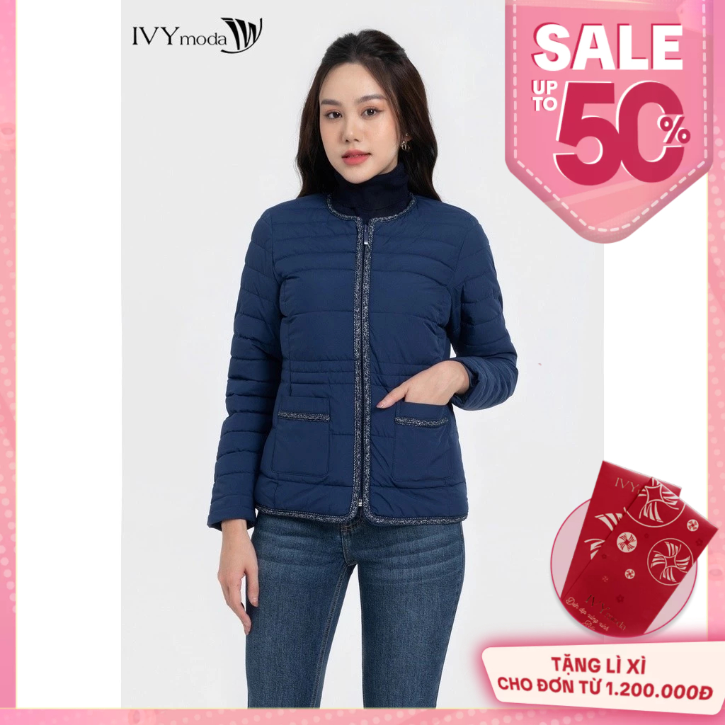 Áo phao chần bông viền vặn thừng nữ IVY moda MS 70B8885