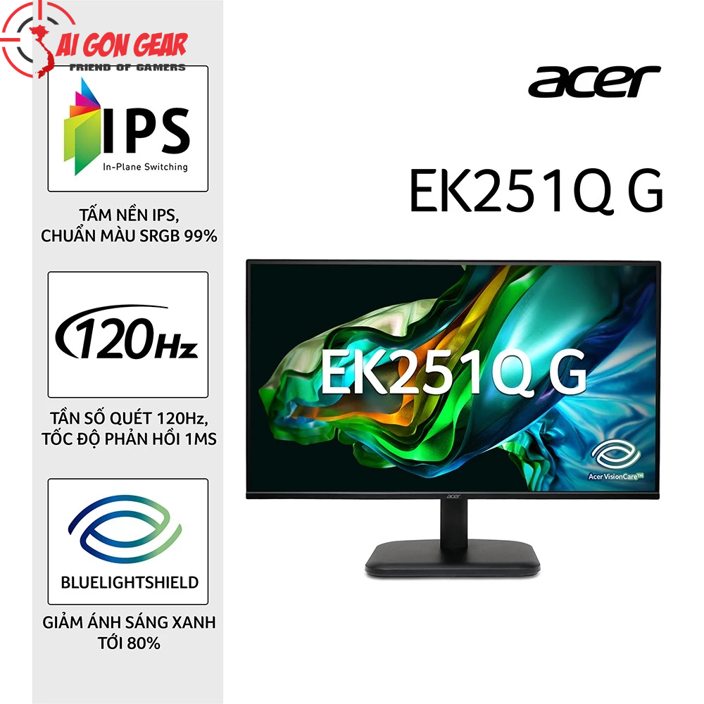 Màn hình Acer EK251Q G 24.5 inch FHD IPS 120Hz 4ms