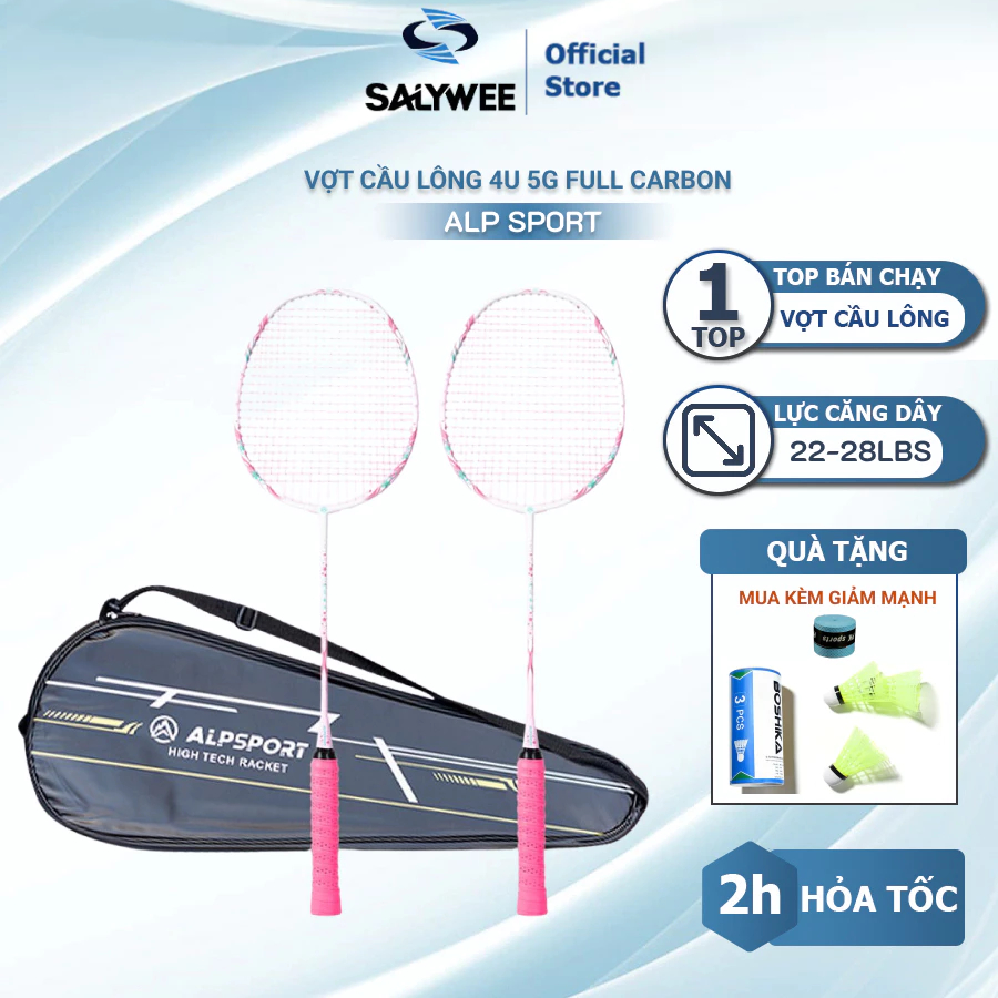 Vợt Cầu Lông 4UG5 Hoa Anh Đào ALP-SPORT Nguyên Bản 100% Full Carbon 22 - 28lbs