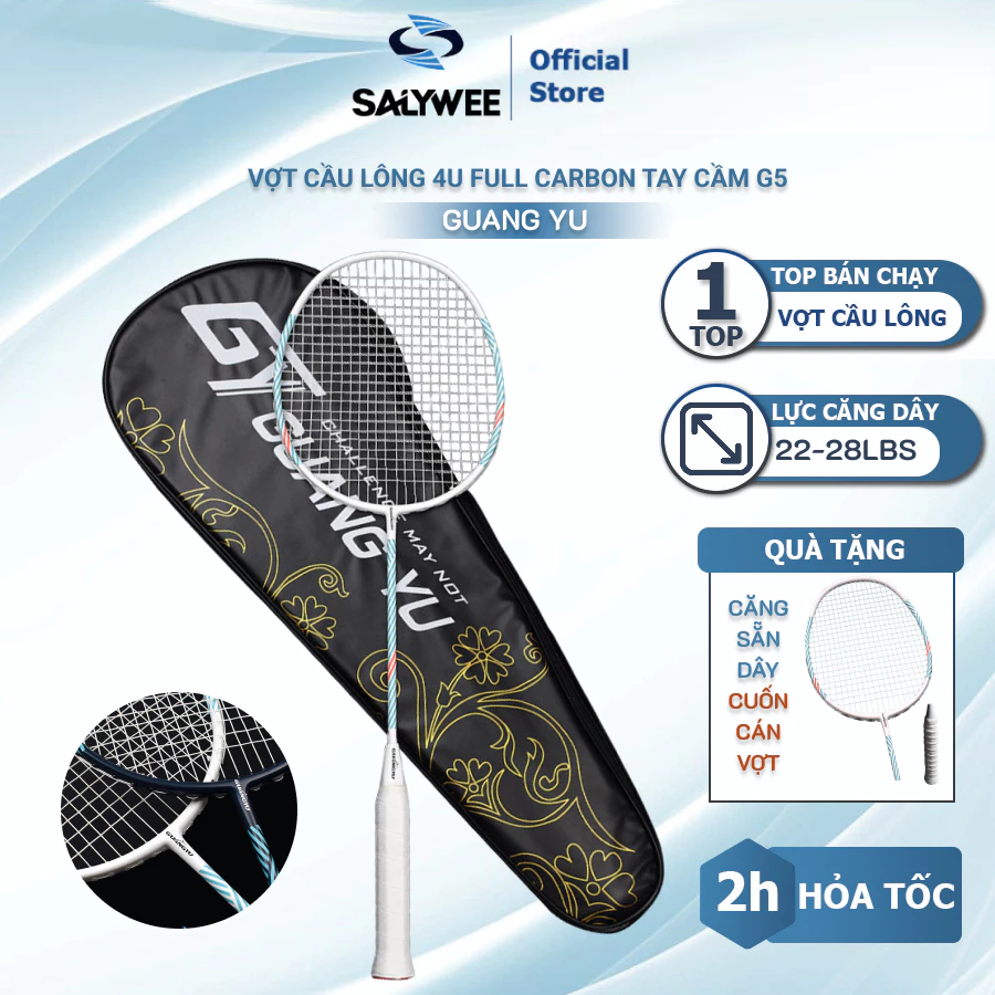 Vợt cầu lông chính hãng Guang Yu hummingbird full carbon siêu bền 82g 4U/G5 đã căng sẵn