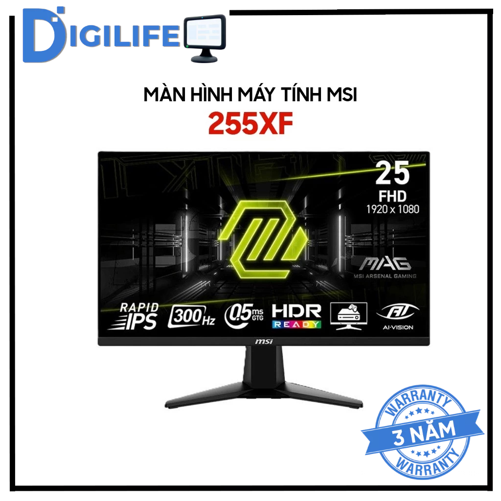 Màn Hình - Monitor Gaming MSI 255XF 255PXF 24.5 inch Full HD IPS 300Hz 0.5ms - Gaming Mượt Mà, Chính
