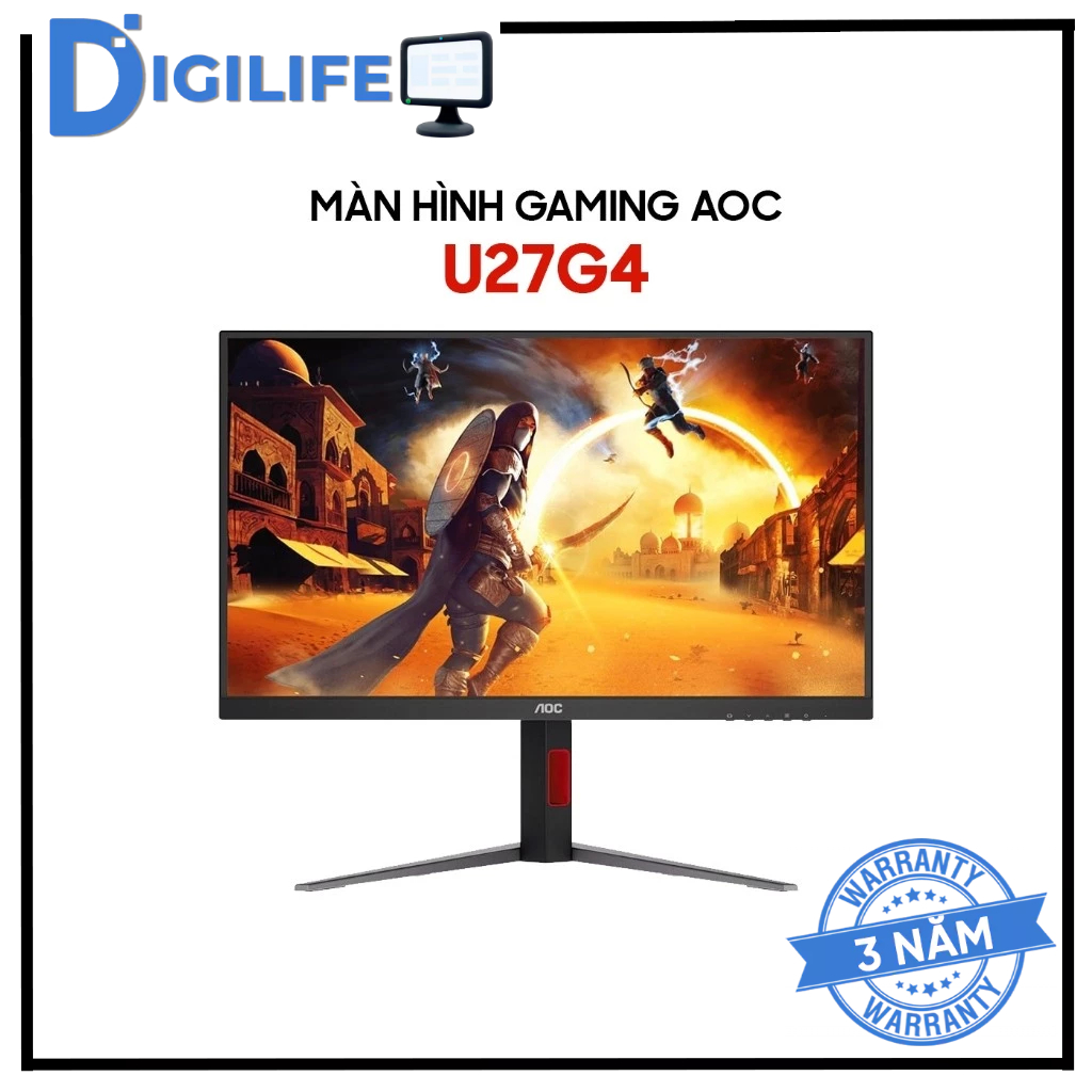 Màn Hình - Monitor Gaming AOC U27G4 27 inch 4K UHD 160Hz/320Hz – Fast IPS, 0.5ms, HDR, Dual Refresh 