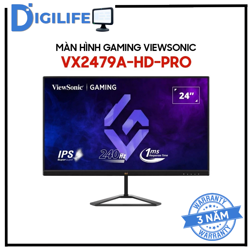 Màn Hình - Monitor Gaming ViewSonic VX2479A-HD-PRO 24 inch FHD IPS 240Hz 1ms - Chính Hãng