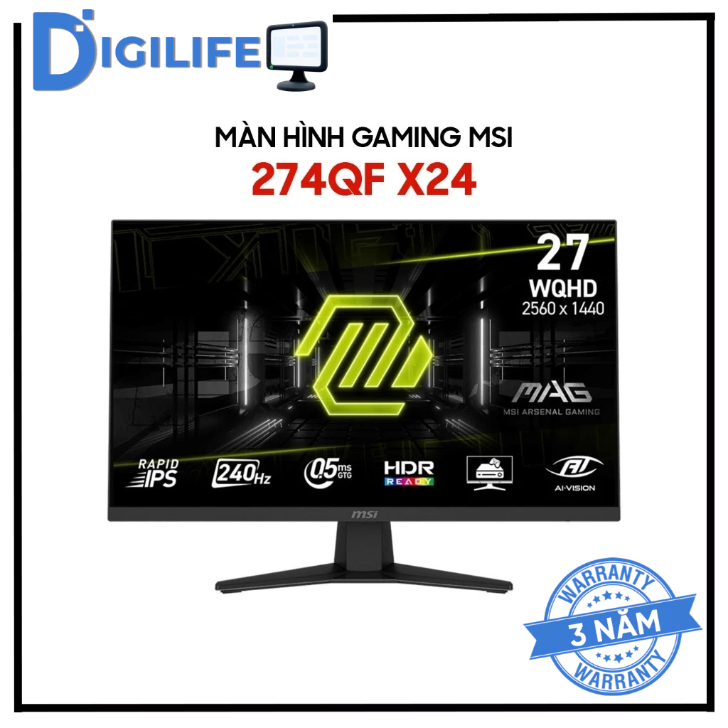 Màn Hình - Monitor Gaming MSI MAG 275QF E20 274QF X24 27 Inch WQHD IPS 180-240hz - Chính Hãng