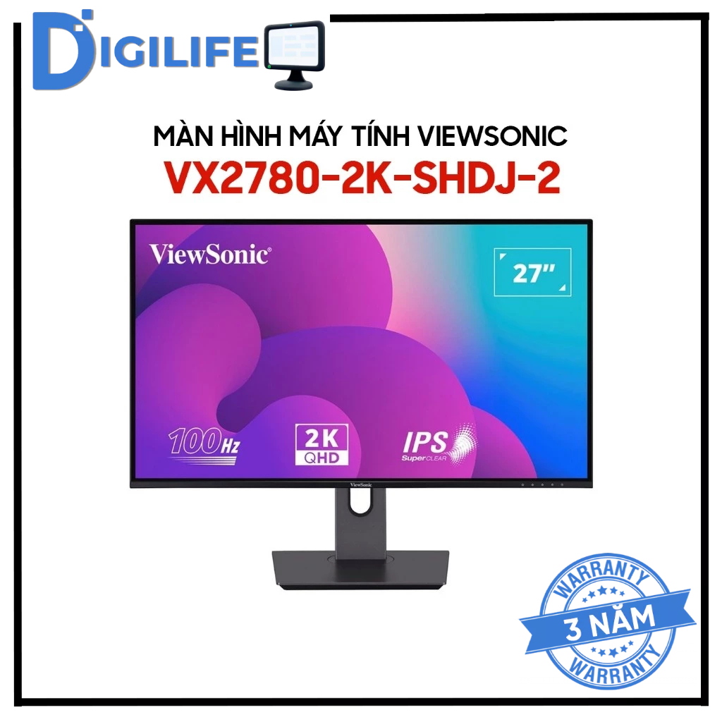 Màn Hình - Monitor Máy Tính Viewsonic VX2780-2K-SHDJ-2 27 inch 2K IPS 75Hz - Chính Hãng