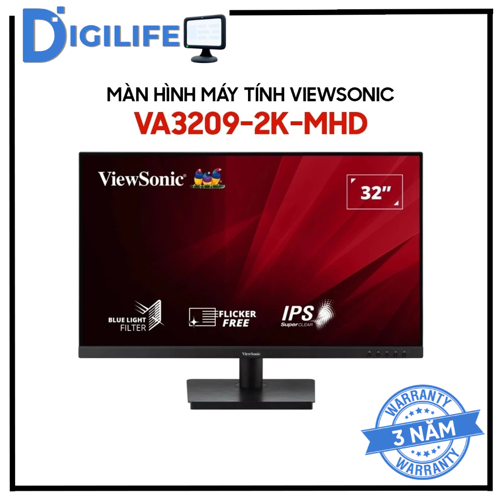 Màn Hình - Monitor ViewSonic VA3209-2K-MHD 32 inch 2K QHD 75Hz 4ms IPS SuperClear - Bảo hành 36 thán