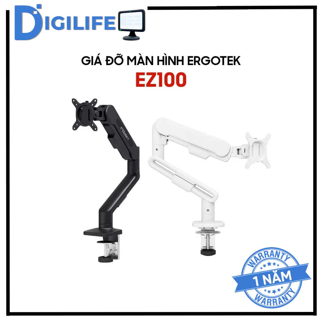 Giá Treo Màn Hình Ergotek EZ100 Màu Trắng/Đen Đen Hỗ Trợ (27 - 40 inch)