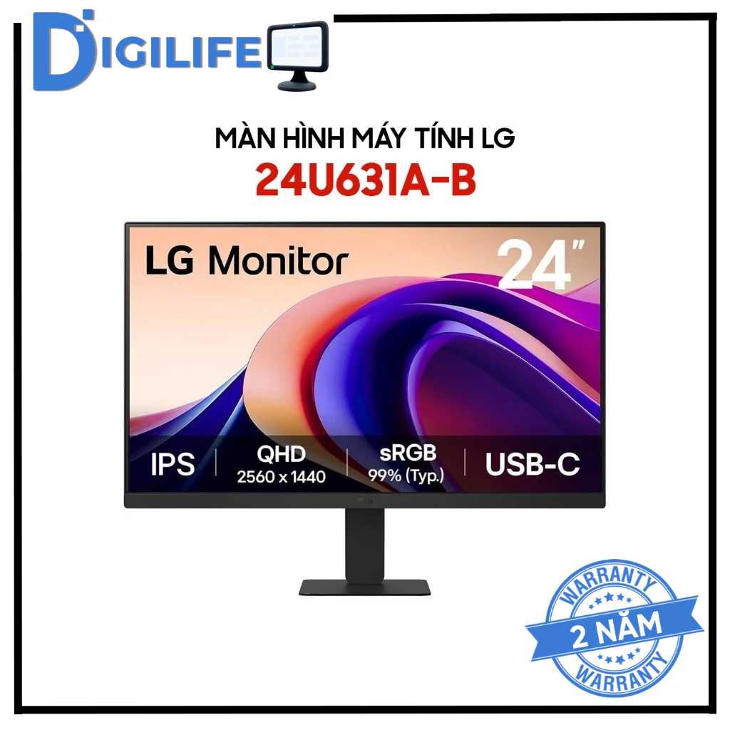Màn Hình - Monitor LG 24U631A-B.ATVQ 24 inch QHD IPS 100Hz USB-C FreeSync HDR10
