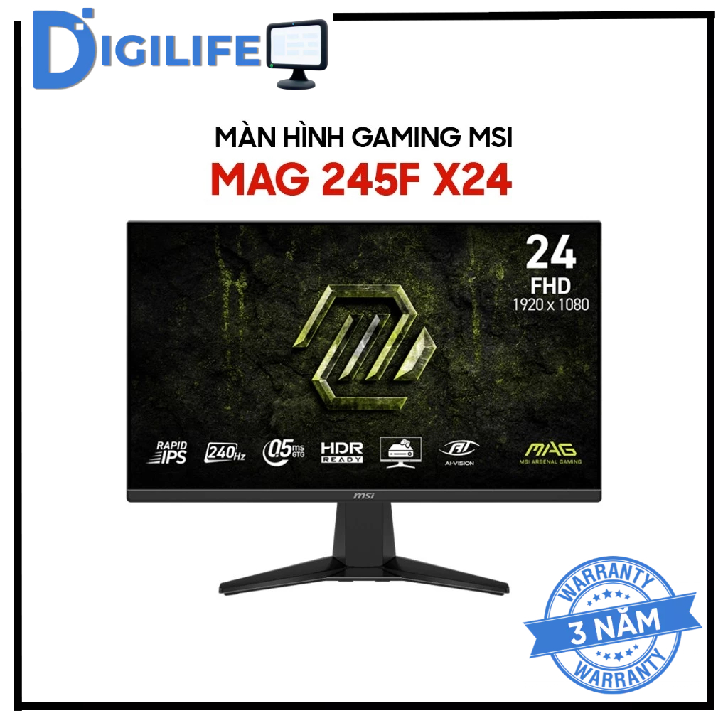 Màn Hình - Monitor Gaming MSI MAG 245F X24 23.8 inch FHD 240Hz 0.5ms Rapid IPS HDR Ready