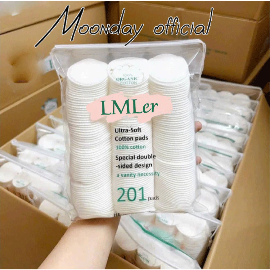 [Chính hãng] Bông tẩy trang Lmer 201 miếng cotton tư nhiên dày dặn mềm mịn P0642