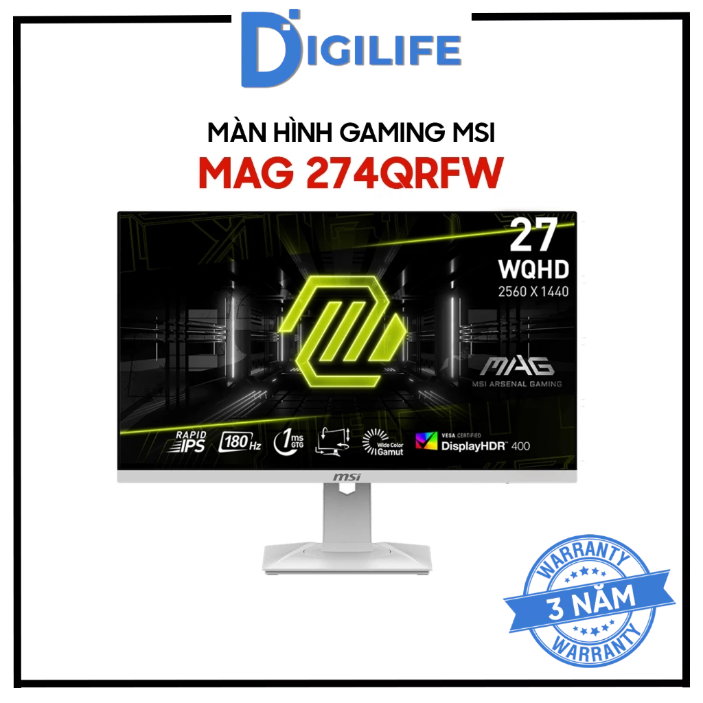 Màn Hình Gaming MSI MAG 274QRFW 27 Inch 2K 180Hz Rapid IPS 1ms