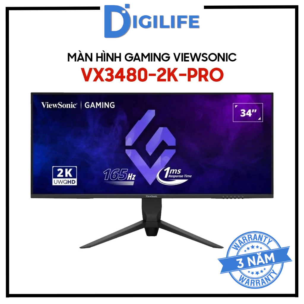 Màn hình Gaming ViewSonic VX3480-2K-PRO 34 inch UWQHD 165Hz 1ms VA