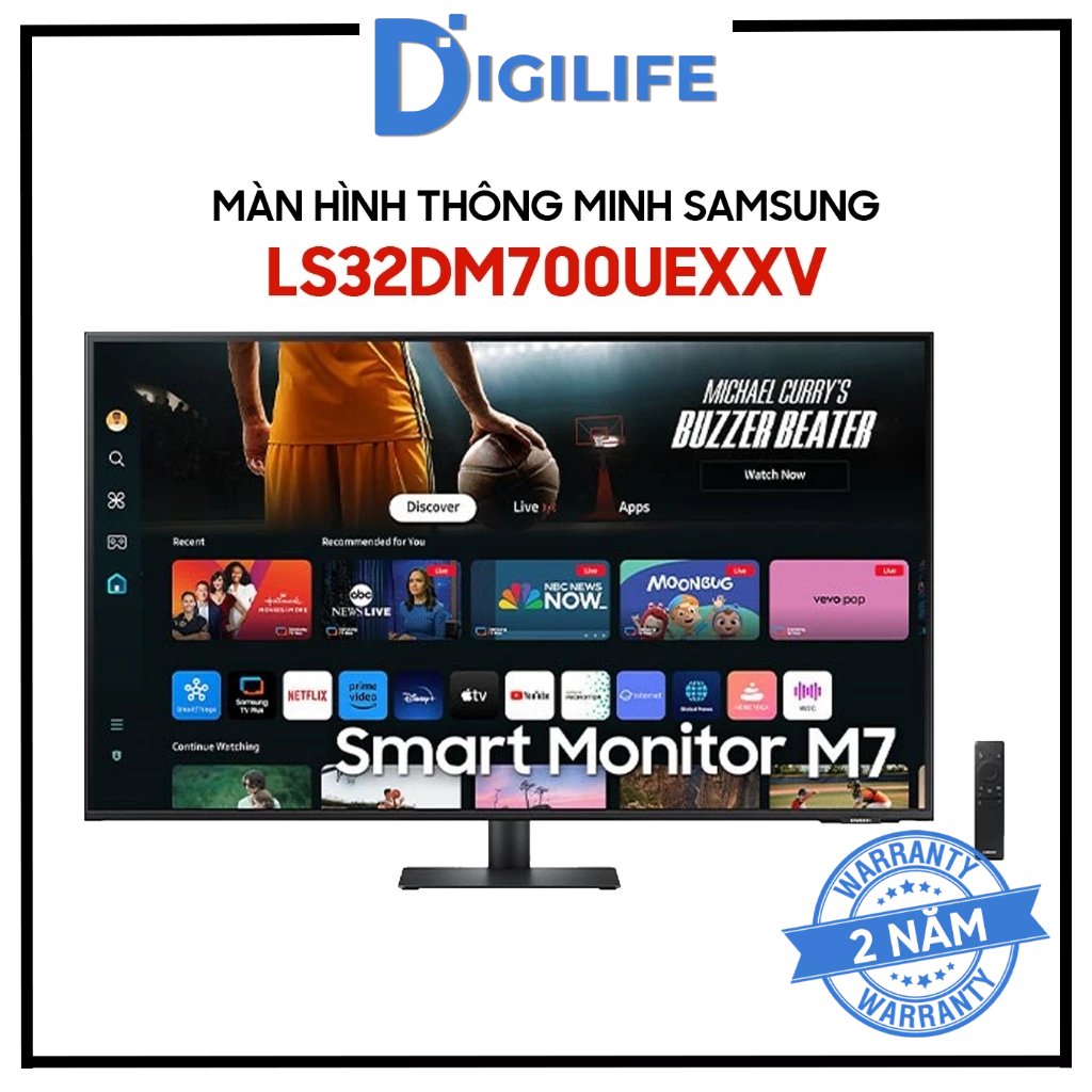 Màn Hình Thông Minh Samsung LS32DM700UEXXV LS43DM702UEXXV 32-43 inch 4K UHD HDR10 USB-C 65W Loa 10W