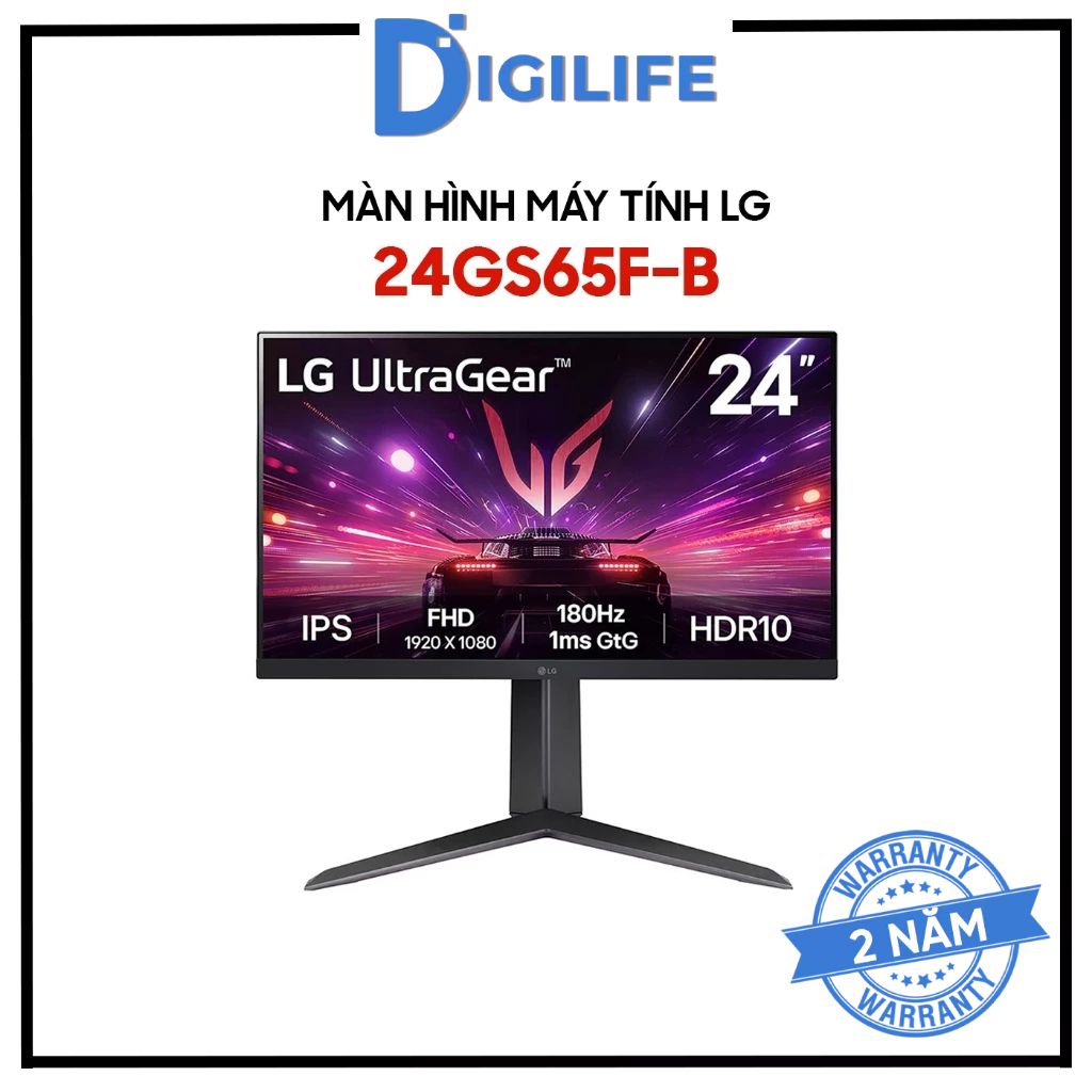 Màn hình Gaming LG UltraGear 24GS65F-B 24 inch FHD IPS 180Hz 1ms G-Sync FreeSync HDR10