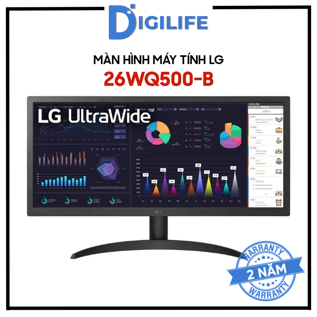 Màn Hình Máy Tính LG 26WQ500-B 26 Inch IPS FHD 75Hz HDR10