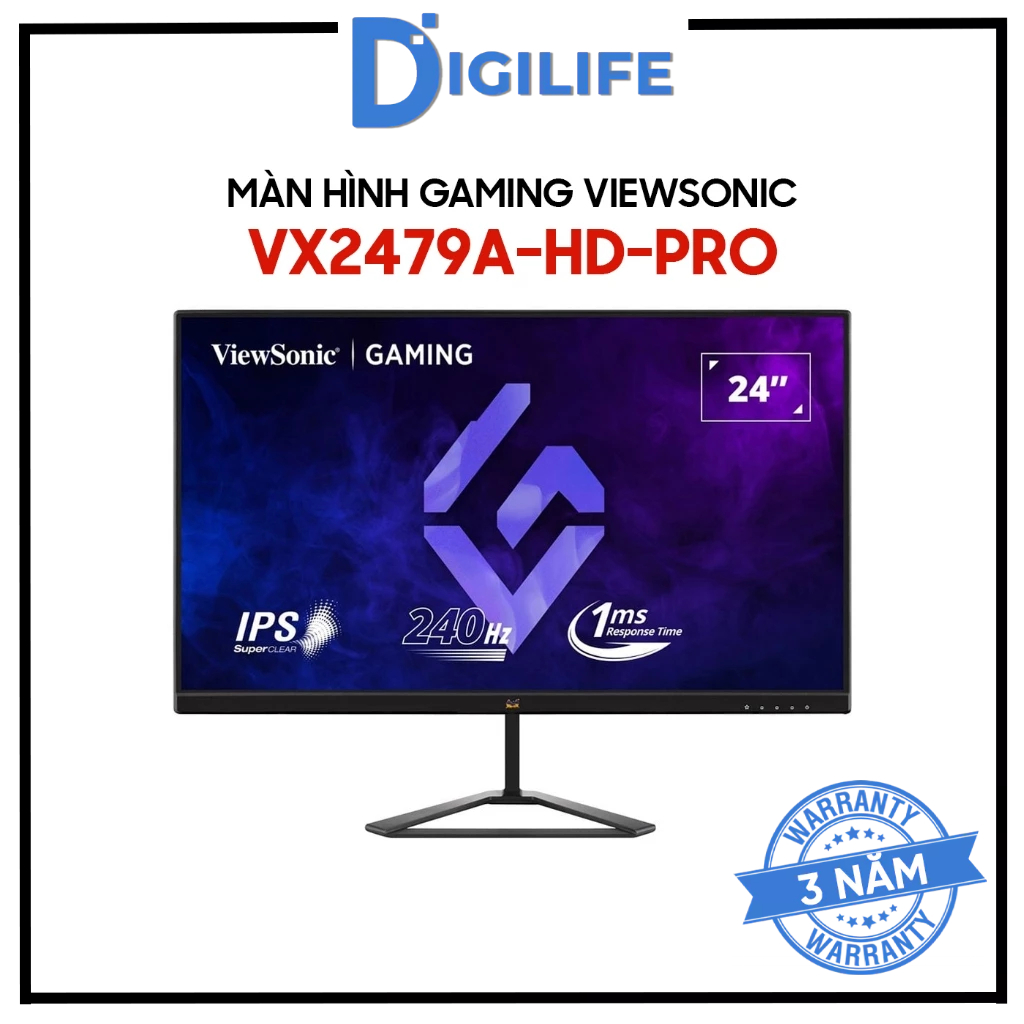 Màn hình Gaming ViewSonic VX2479A-HD-PRO 24 inch FHD IPS 240Hz 1ms