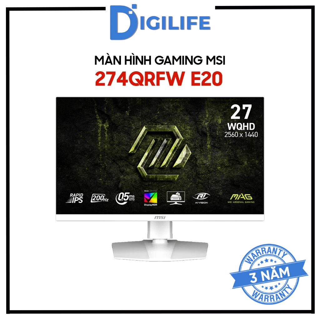 Màn hình Gaming MSI MAG 274QRFW E20 27 inch 200Hz 0.5ms 2K Rapid IPS - Bảo hành 36 tháng
