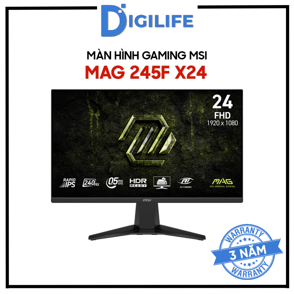 Màn hình Gaming MSI MAG 245F X24 23.8 inch FHD 240Hz 0.5ms Rapid IPS HDR Ready