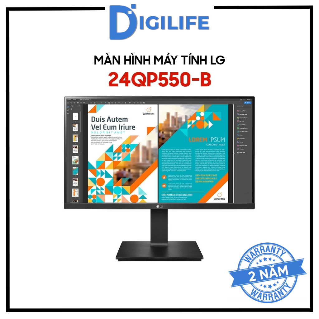 Màn Hình LG 24QP550-B 24 inch QHD IPS 75Hz 5ms, HDR10, sRGB 99%, FreeSync