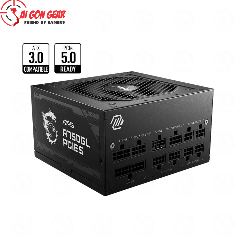 Nguồn máy tính MSI MAG A750GL - 750w ( ATX 3.0, PCIe 5.0, Full Modullar)