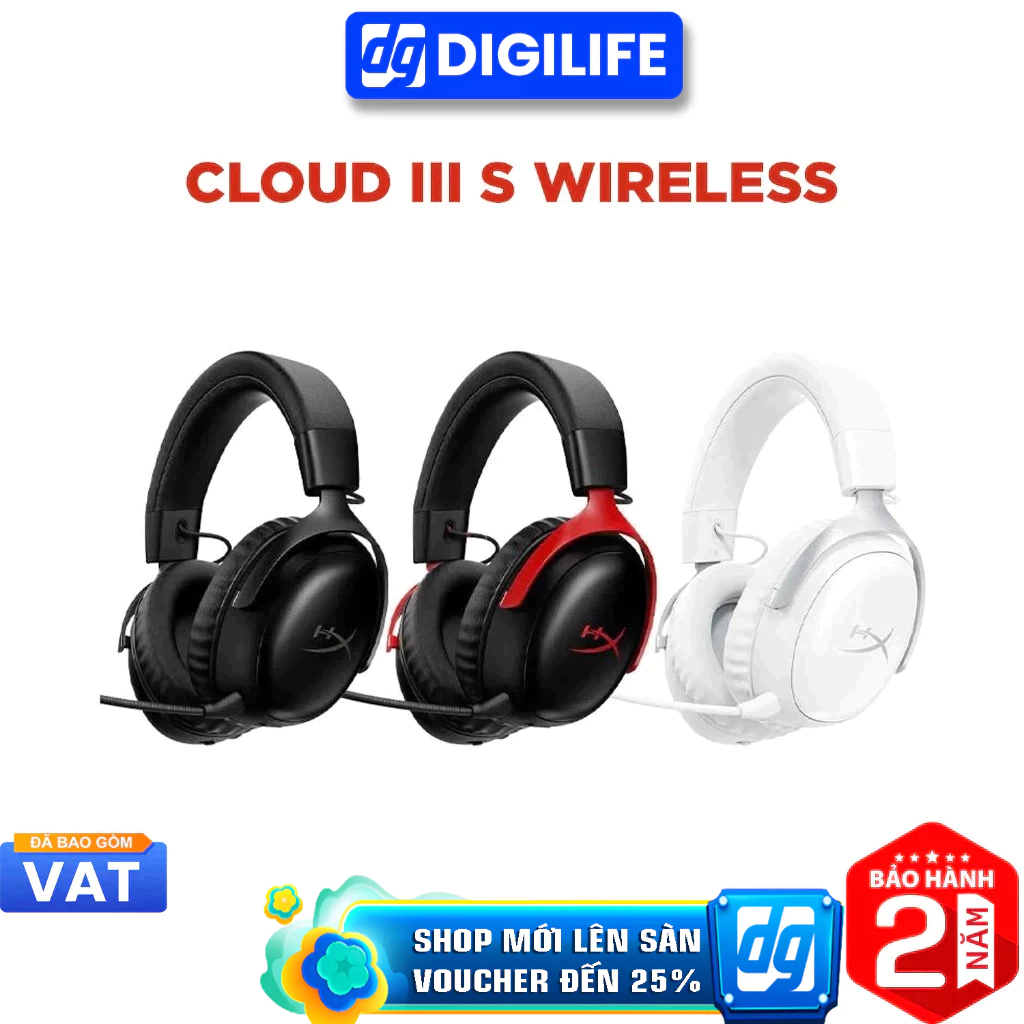 Tai nghe Gaming Over-Ear HyperX Cloud III S Wireless