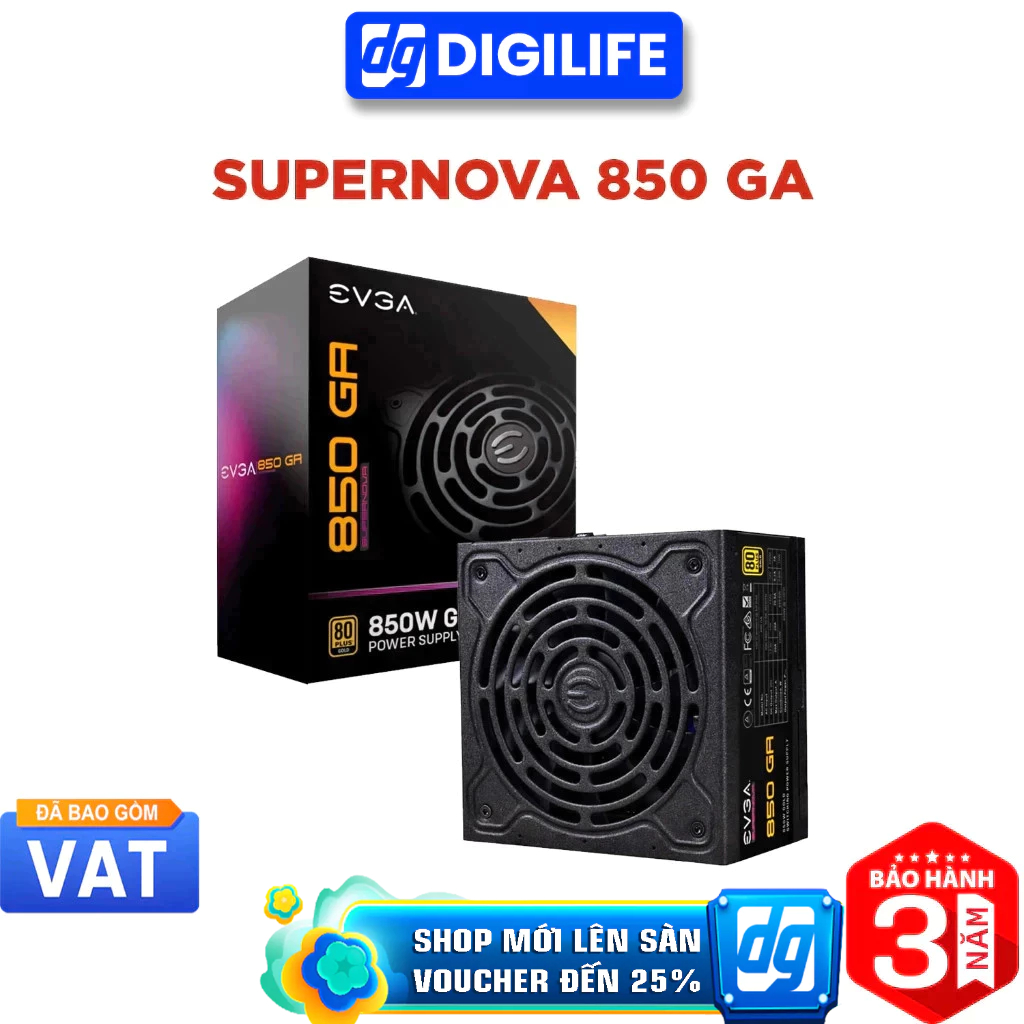 Nguồn máy tính EVGA SuperNOVA 850 GA 850W 80 Plus Gold