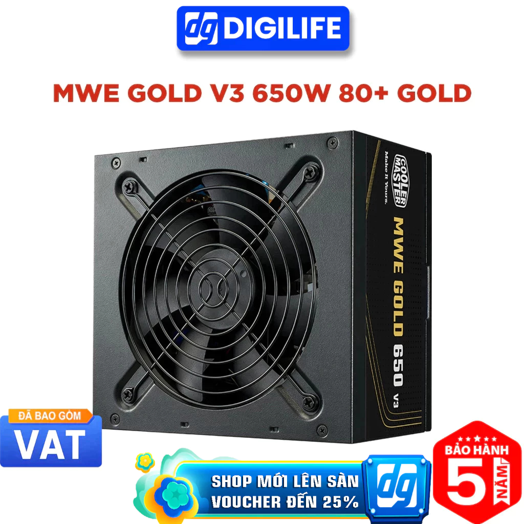 Nguồn máy tính Cooler Master MWE Gold 650 V3 ATX 3.1 650W 80 Plus Gold