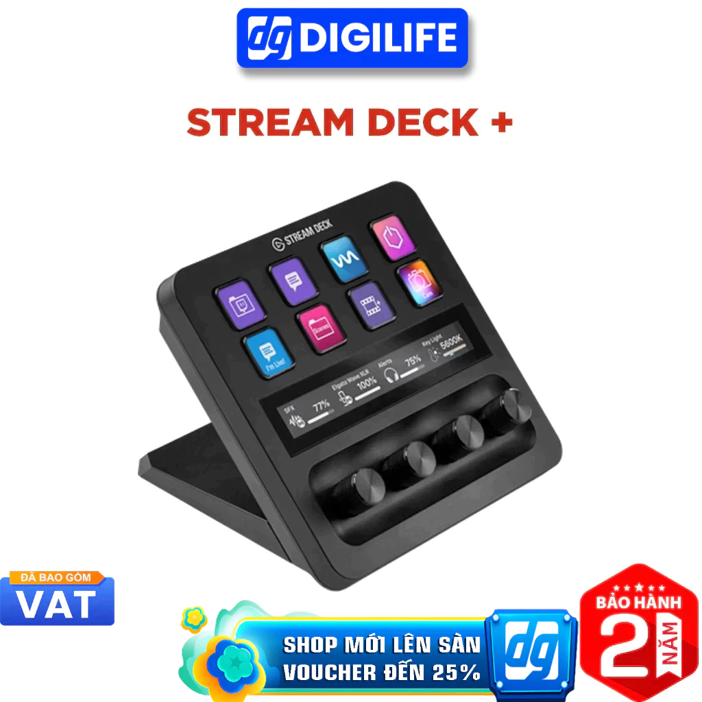 Bảng điều khiển Elgato Stream Deck + LCD Key & Dial Controller 10GBD9901