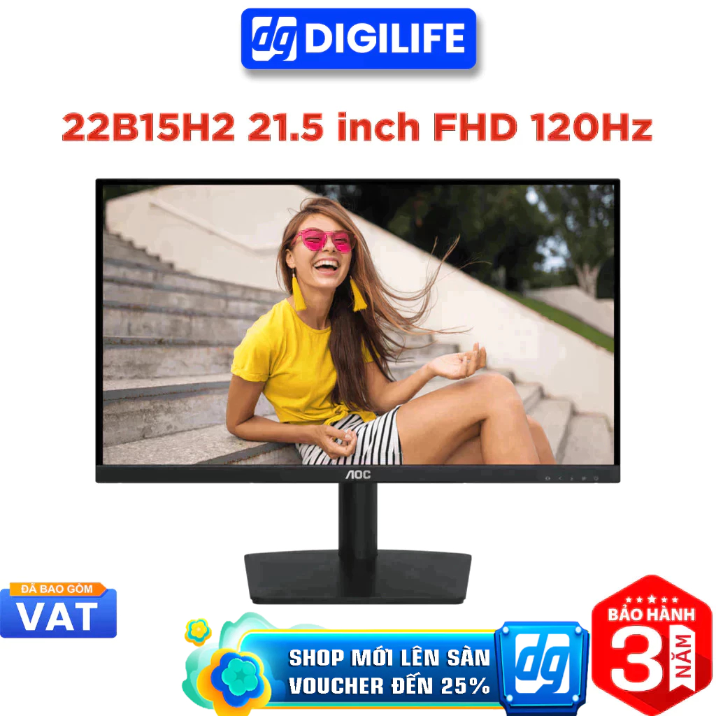Màn hình Gaming AOC 22B15H2 21.5 inch FHD 120Hz 4ms IPS