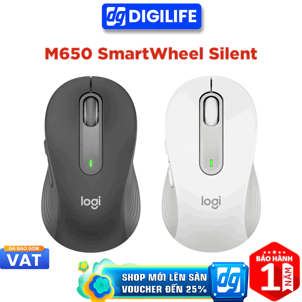 Chuột không dây Logitech Signature M650 SmartWheel Silent