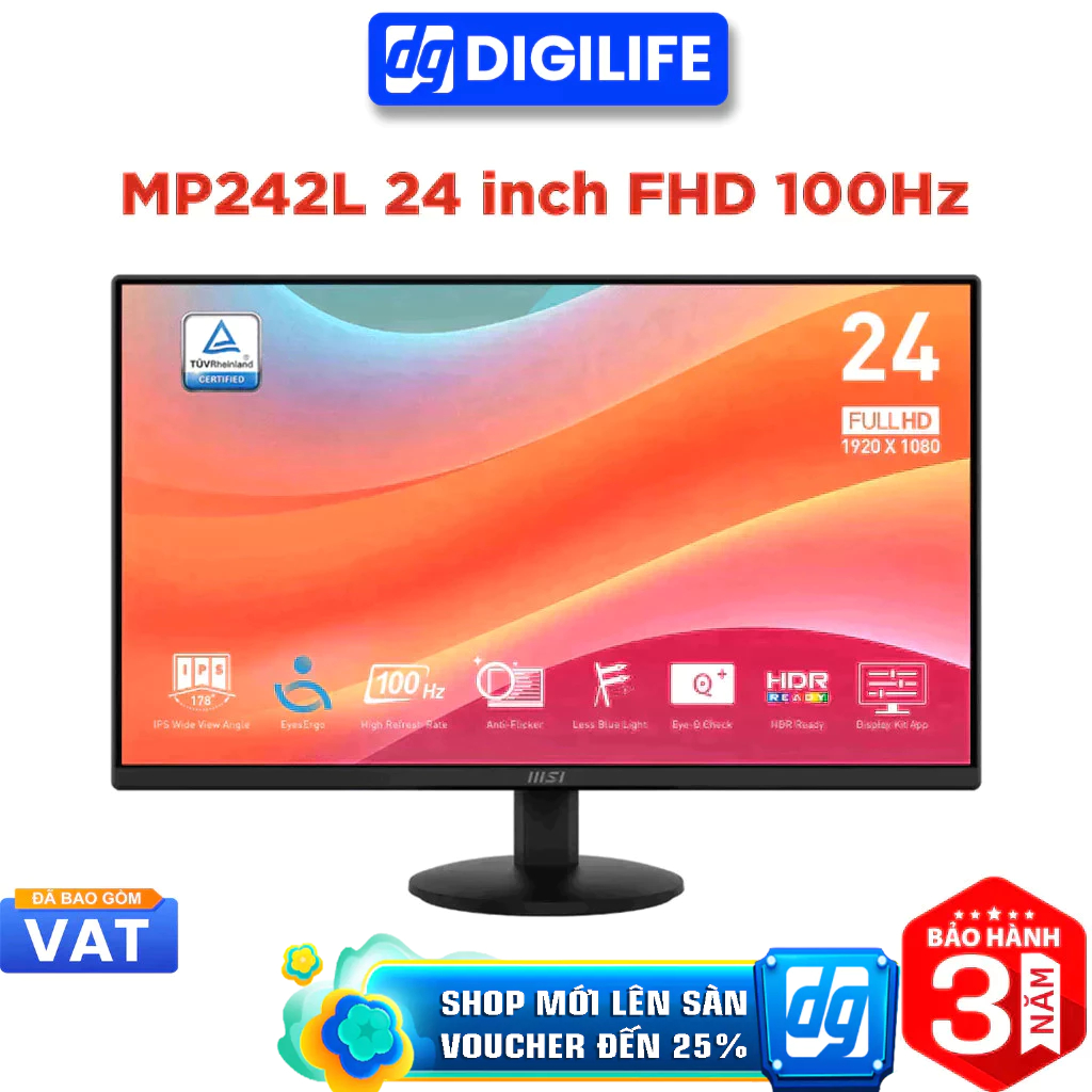 Màn hình MSI PRO MP242L 24 inch FHD 100Hz 4ms IPS