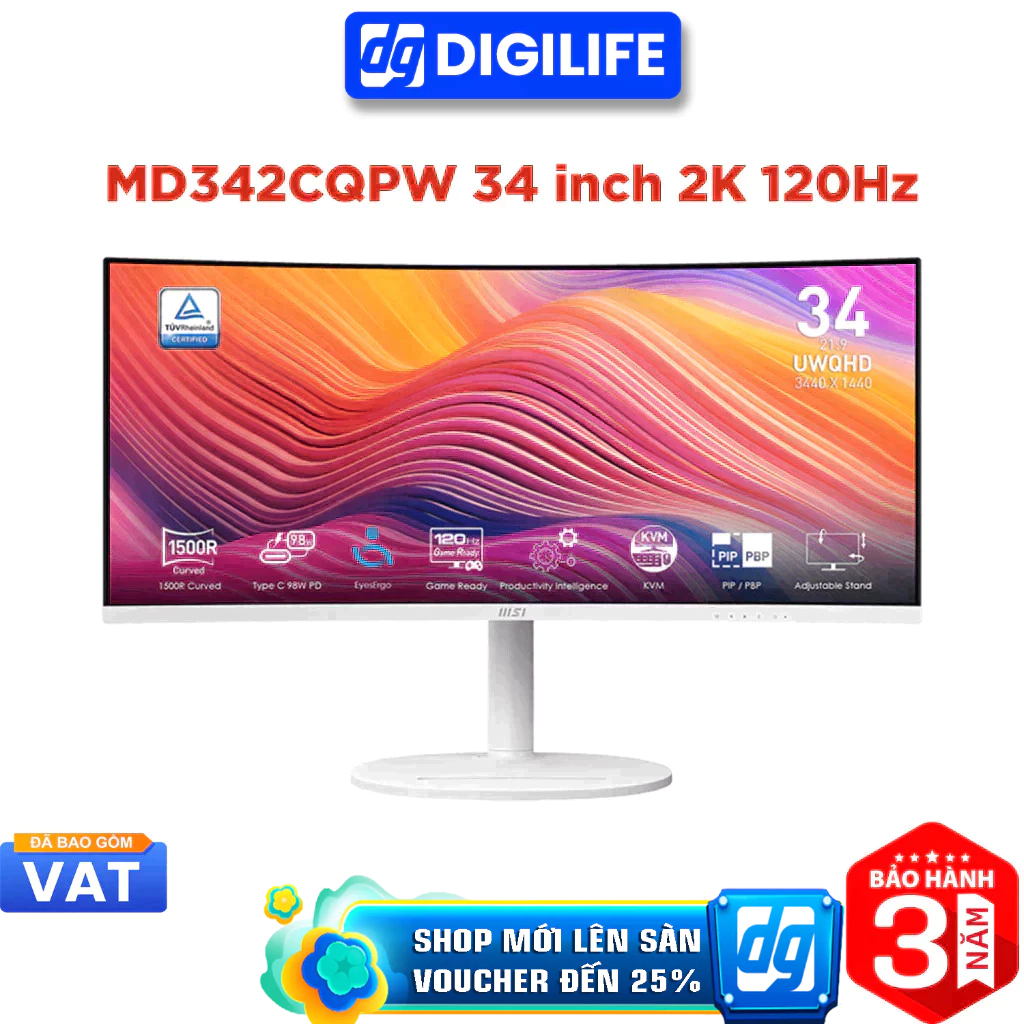 Màn hình cong MSI Modern MD342CQPW 34 inch 2K 120Hz 1ms VA