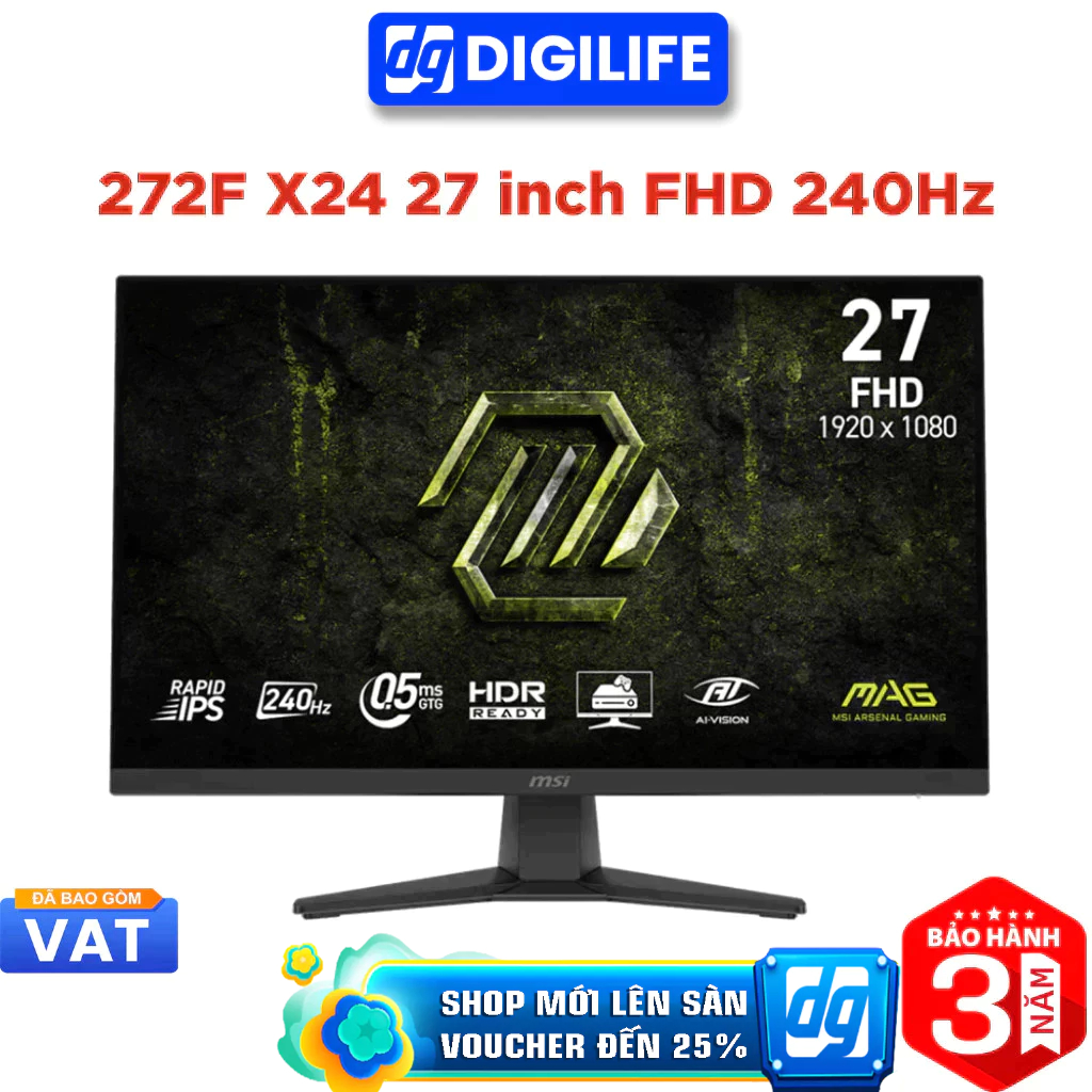 Màn hình Gaming MSI MAG 272F X24 27 inch FHD 240Hz 0.5ms Rapid IPS